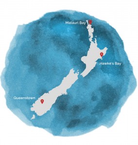 Clique no mapa da Nova Zelãndia para a localização dos lodges