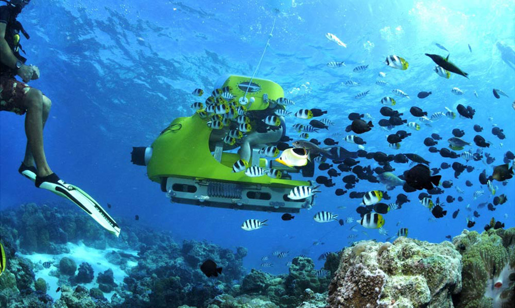 Aquabike é uma opção de explorar a vida marinha com pouco movimento.