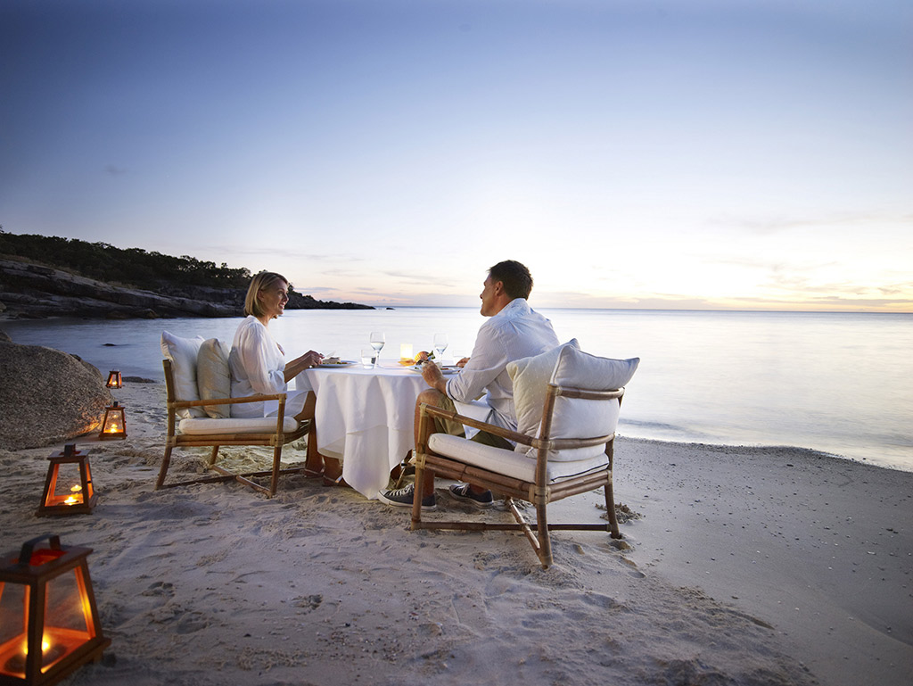 Alguém mencionou jantar romântico na praia? Foto: Lizard Island