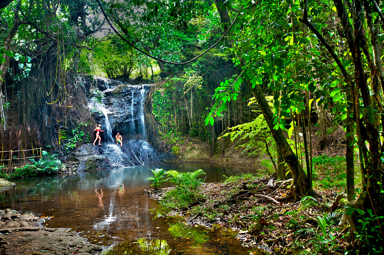 Cachoeira na floresta tropical - foto Turismo de Santa Lucia